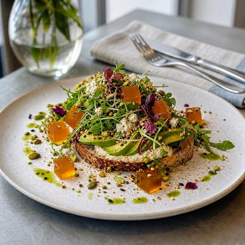 Kombucha-Jelly-on-a-cafe-lunch-dish-using-Pep-Tea-kombucha